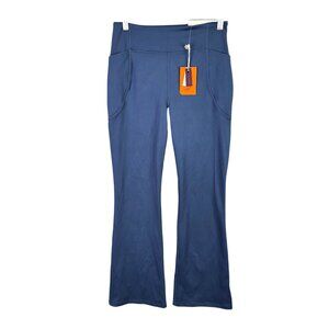 Womens Freely Blue Flare Leg Pants Polyester Blend Stretch High Rise Size XL